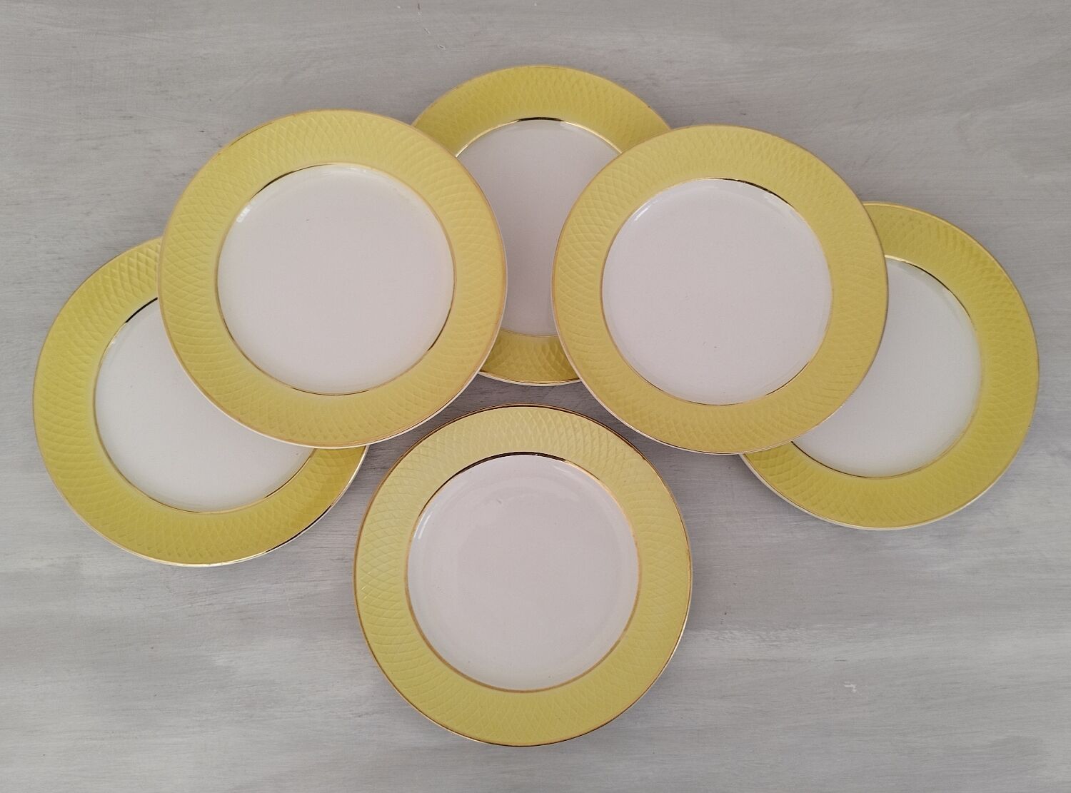 Flat Faience Plates Orchies Moulin des Loups Vintage