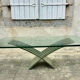 Vintage design coffee table in glass and bronze Vvv Valenti