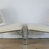 Pair of 60s heaters, steel and wool, France