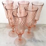 6 glasses vintage champagne flutes