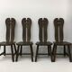 Set of 4 Belgian Brutalist Dining Chairs from De Puydt, 1970’s
