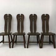 Set of 4 Belgian Brutalist Dining Chairs from De Puydt, 1970’s