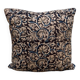 Indian cotton block print cushion with “flower” pattern - indigo blue