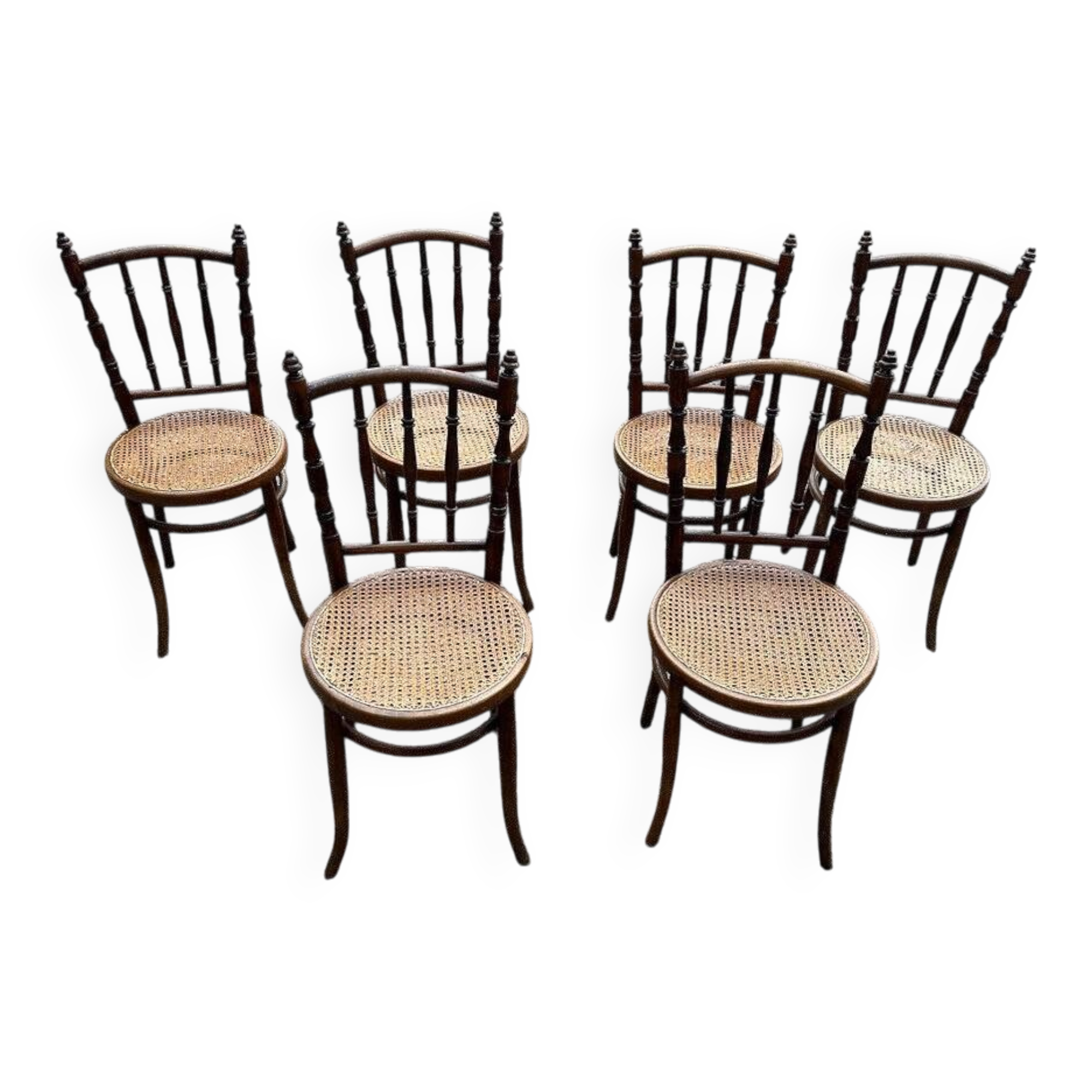 Lot de 6 chaises bistrot Josef Hofmann 1930