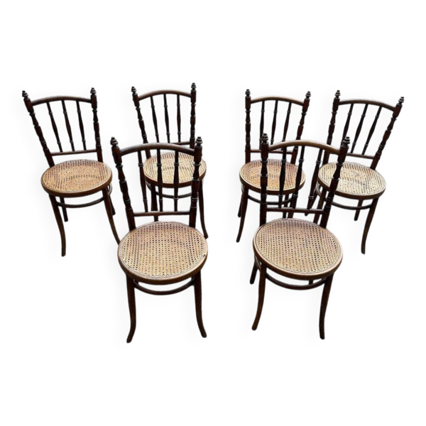 Lot de 6 chaises bistrot Josef Hofmann 1930 — Beyit