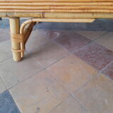 Vintage rattan and bamboo chest of drawers 50s