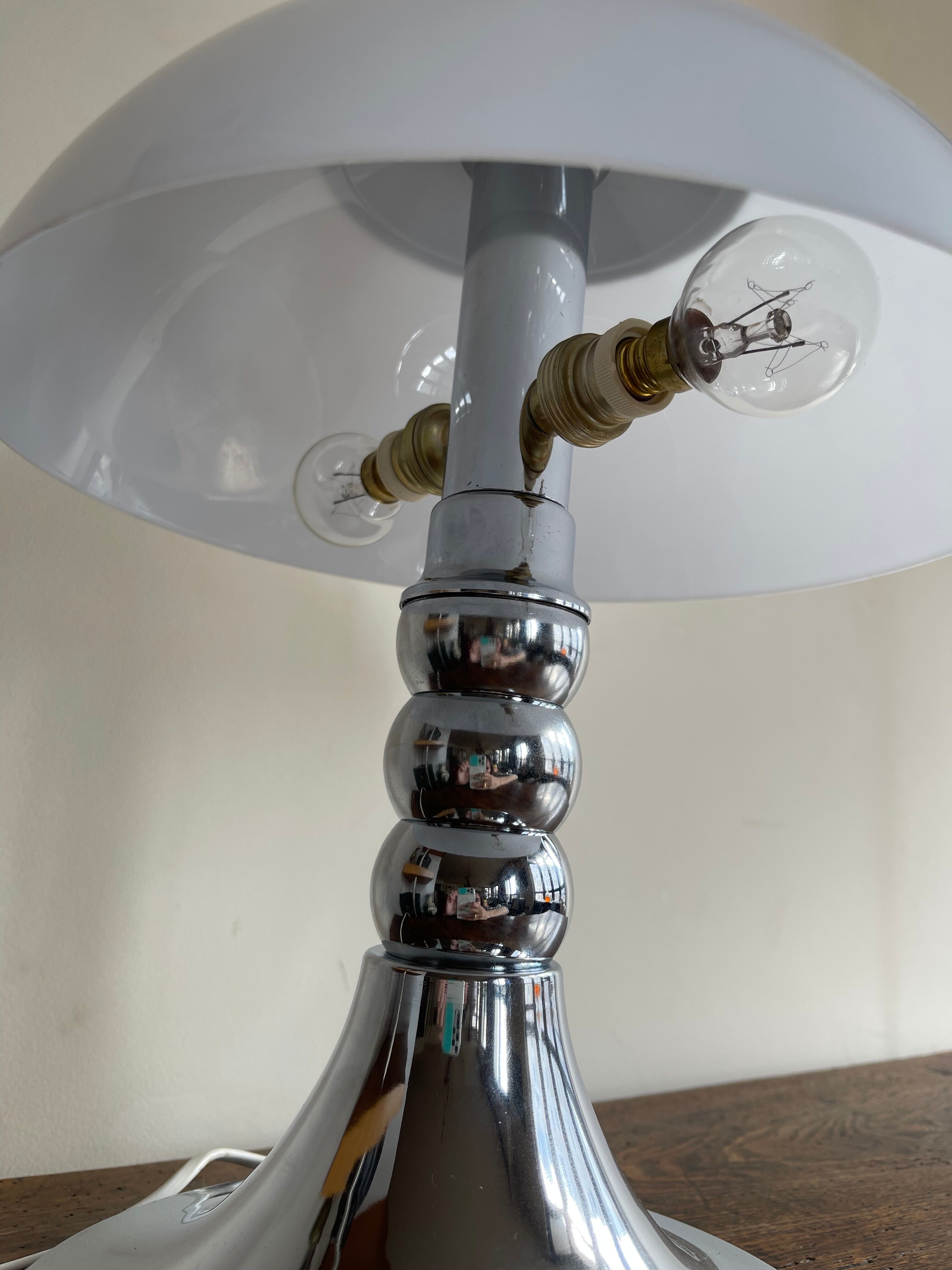 Chrome mushroom lamp space age