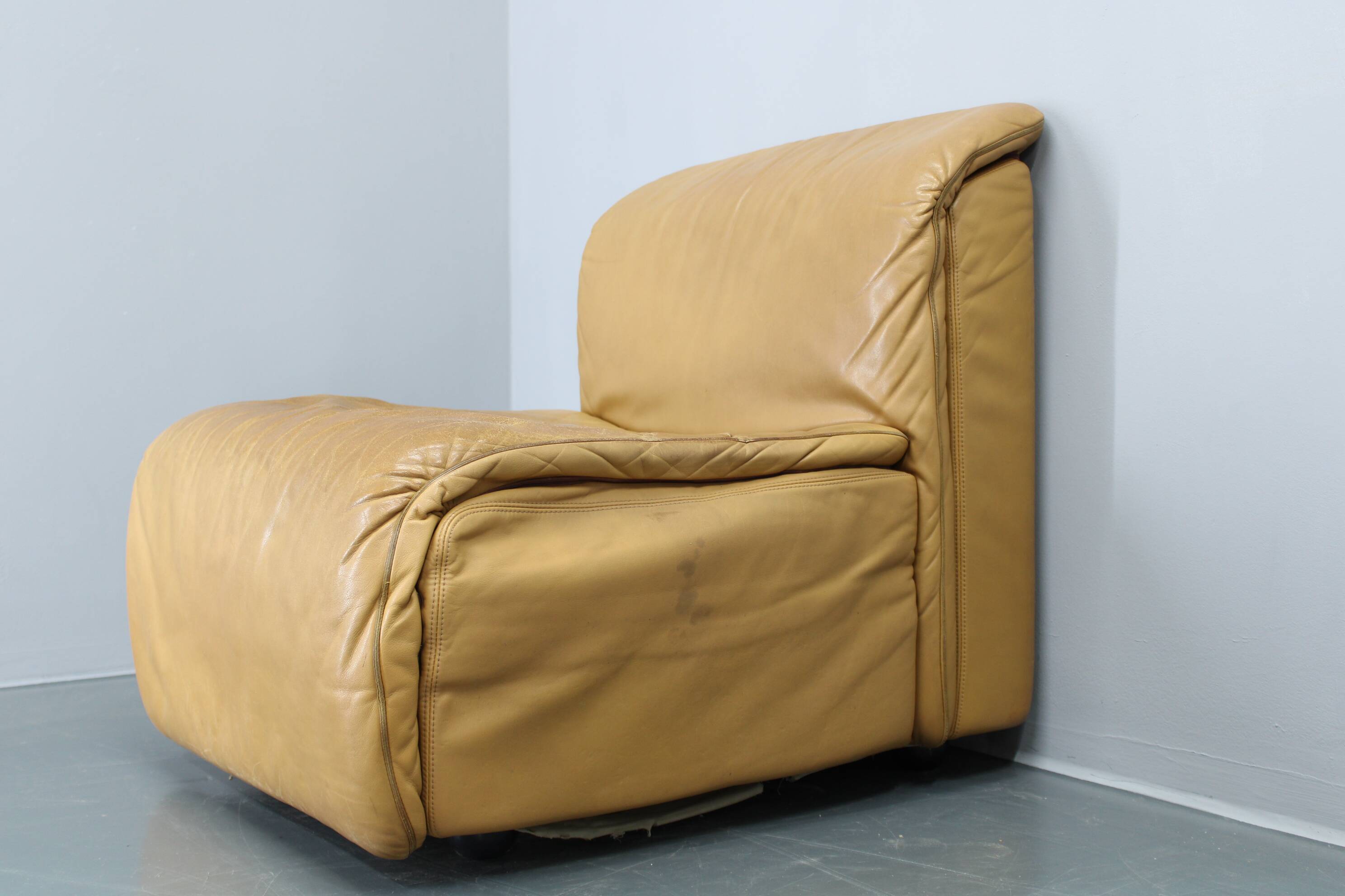 1970s Wittmann Hochbaret leather Modular Sofa, Austria