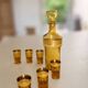 Italian liqueur service in amber and gold glass