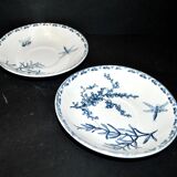Set of 2 carmen plates, sarreguemines earthenware, saucers for cups d16.5
