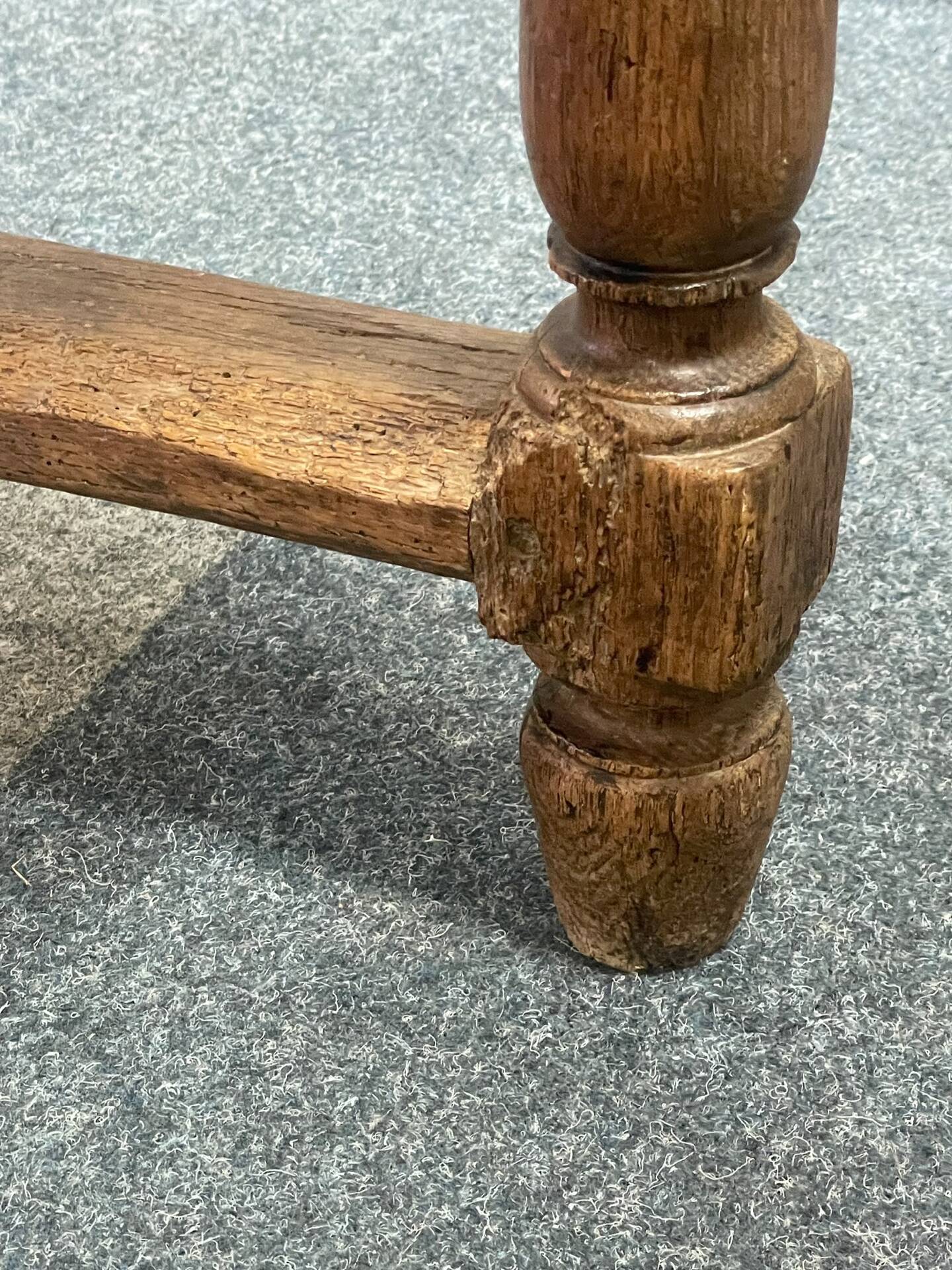 Table de ferme ancienne Louis XIII en chêne massif – Console / Îlot d'