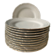 Series of 12 dessert plates in fine bohemian porcelain