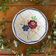 Antique salad bowl / fruit bowl on a pedestal in Gien earthenware