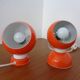 Italian Space Age Metal Internal Magnet Table Lamps by Reggiani, 1960s, Set of 2