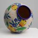 Boch Keramis vase by Catteau with polychrome floral design, Belgium 1930s