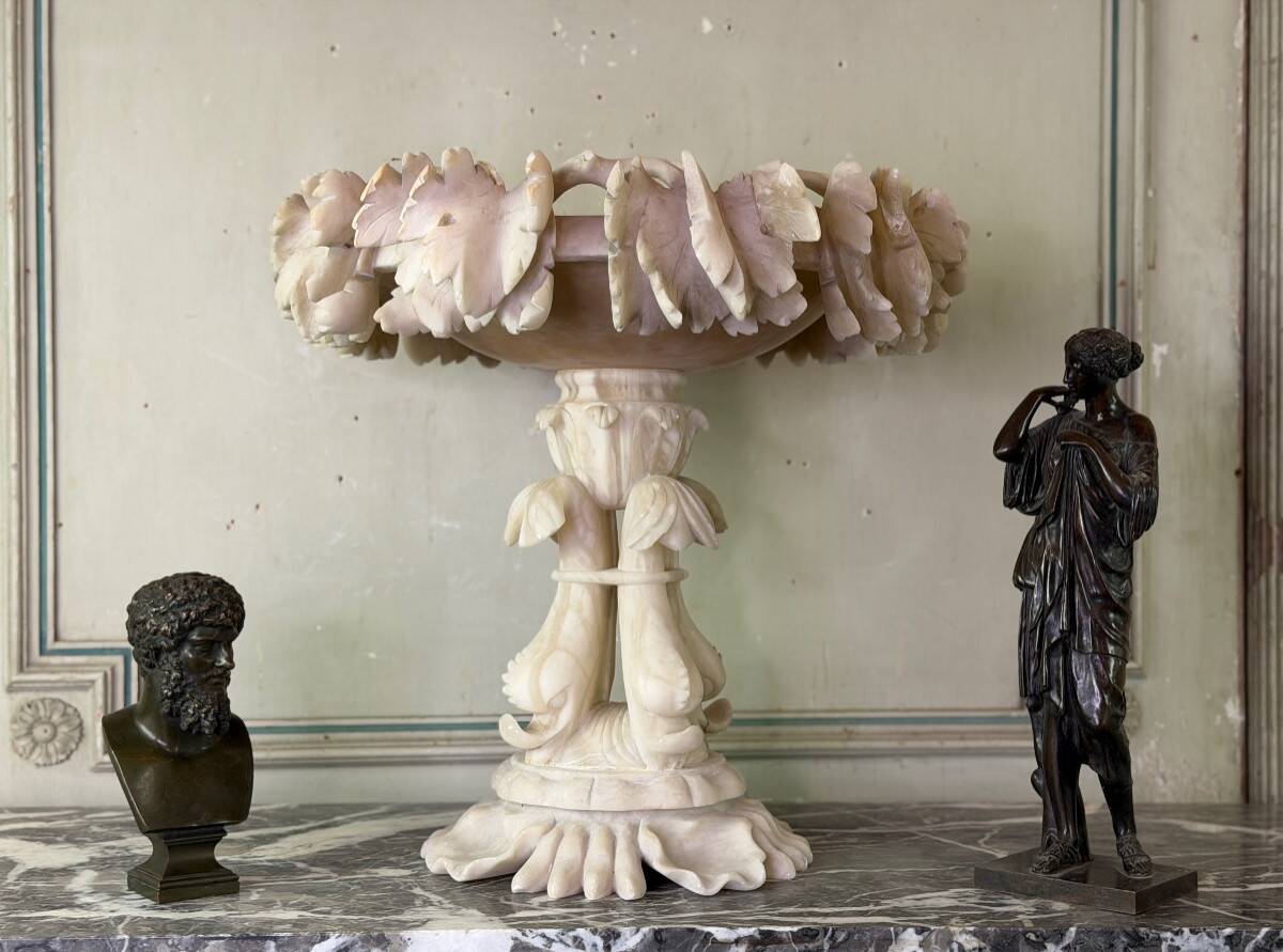 Large alabaster bowl Italy around 1900