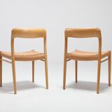 Modern Scandinavian oak chairs by N.O. Muller for J.L. Mollers 1970s