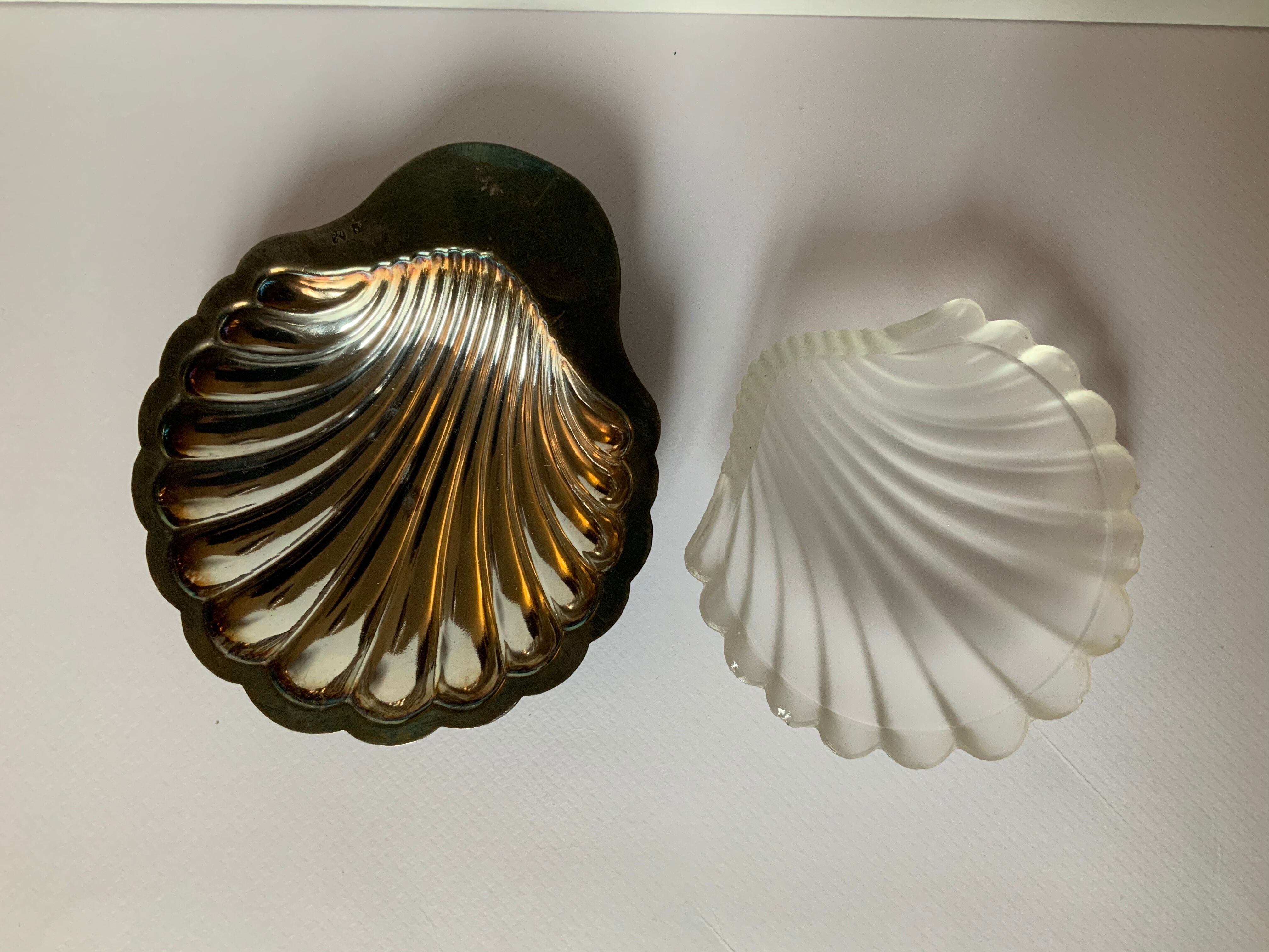 Silver metal and glass butter