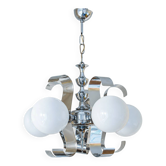 Vintage Space Age chrome chandelier, 1970s