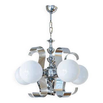 Vintage Space Age chrome chandelier, 1970s