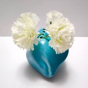 Teal Lacquered Ceramic Tulip Vase / Pen Holder by Giacomo Onestini for Ernestine Salerno