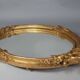 Mirror 55x39 cm rebate 40x30 cm wooden frame fine gold stucco dated 1908 SC414