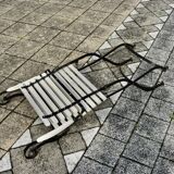 Vintage wrought iron folding garden armchair 1930