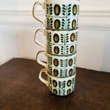 Set of 4 cups Motif Noix Belguim Boch