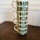 Ensemble de 4 tasses Motif Noix Belguim Boch