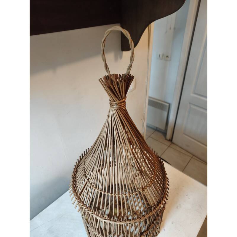 Vintage wicker birdcage