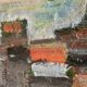 Vintage Abstract Kulo Green Oil Painting 1970s