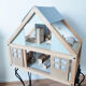 Wooden dollhouse, revamped, furnished, vintage French