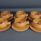 Set 6 cups of coffee or tea in earthenware Faïencerie nouvelle de Provence 60/70s