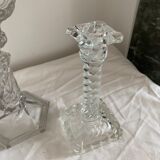 Duo of glass candlesticks