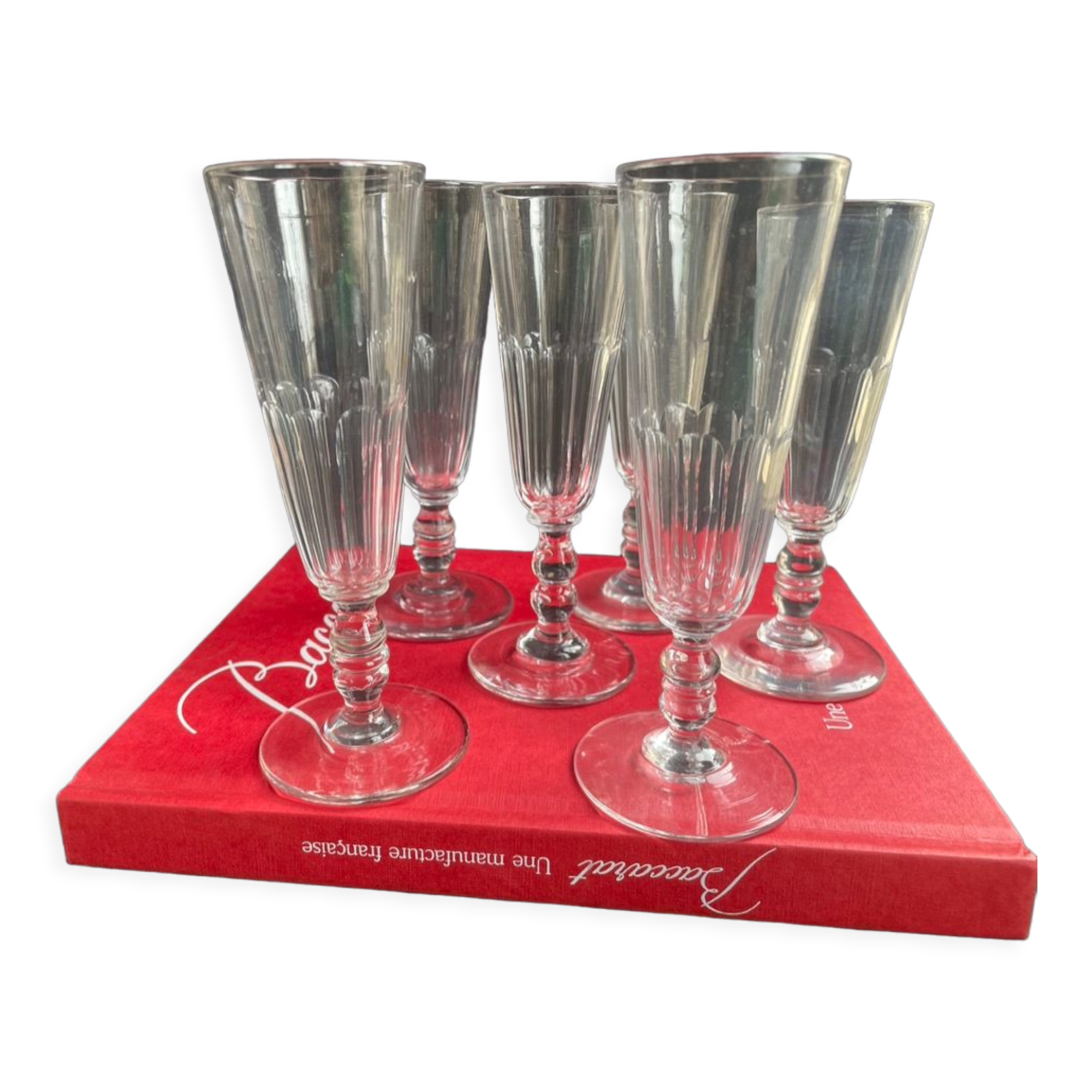 6 champagne flutes baccarat service clermont - xixth