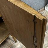 Important Louis XVI chest of drawers with half-moon marquetry doors