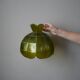 Vintage green and gold mother-of-pearl and brass pendant lampshade, bohemian country decoration