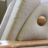 Vintage 1960s set of low & high back lounge chair oak, style of Henning Kjærnulf