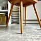 Baumann bistro chair in light wood and green skai, “Menuet” model