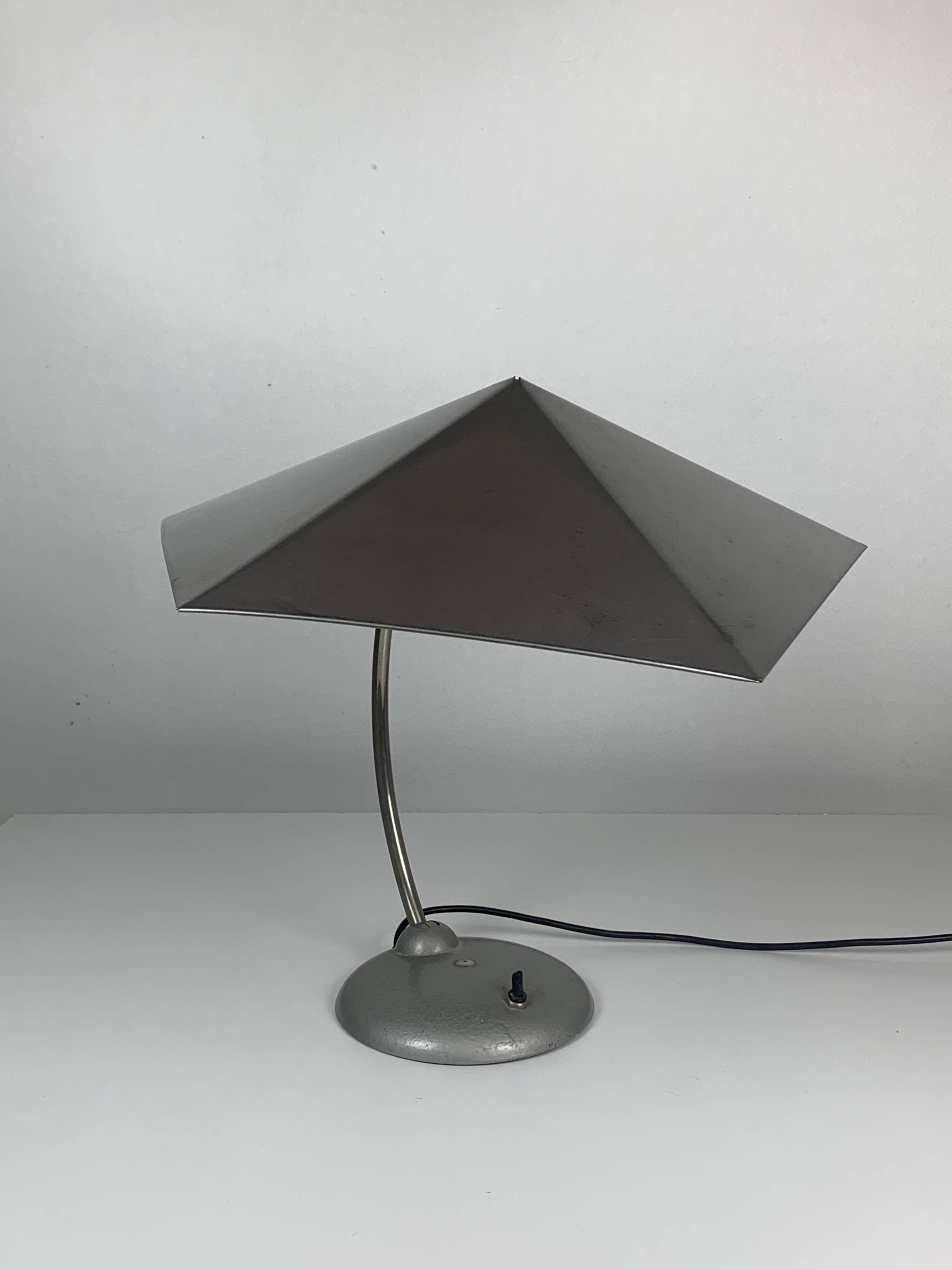 Modernist metal Bauhaus desk lamp, 1960s