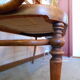 Curved wooden bench