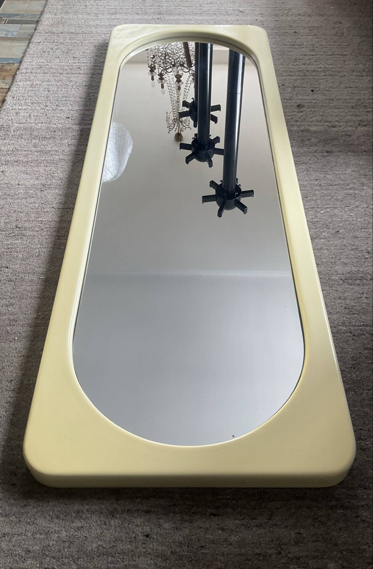 Large oblong mirror Space Age 1970s