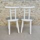 Pair of wooden and Skaï chairs from the 80s, Italy