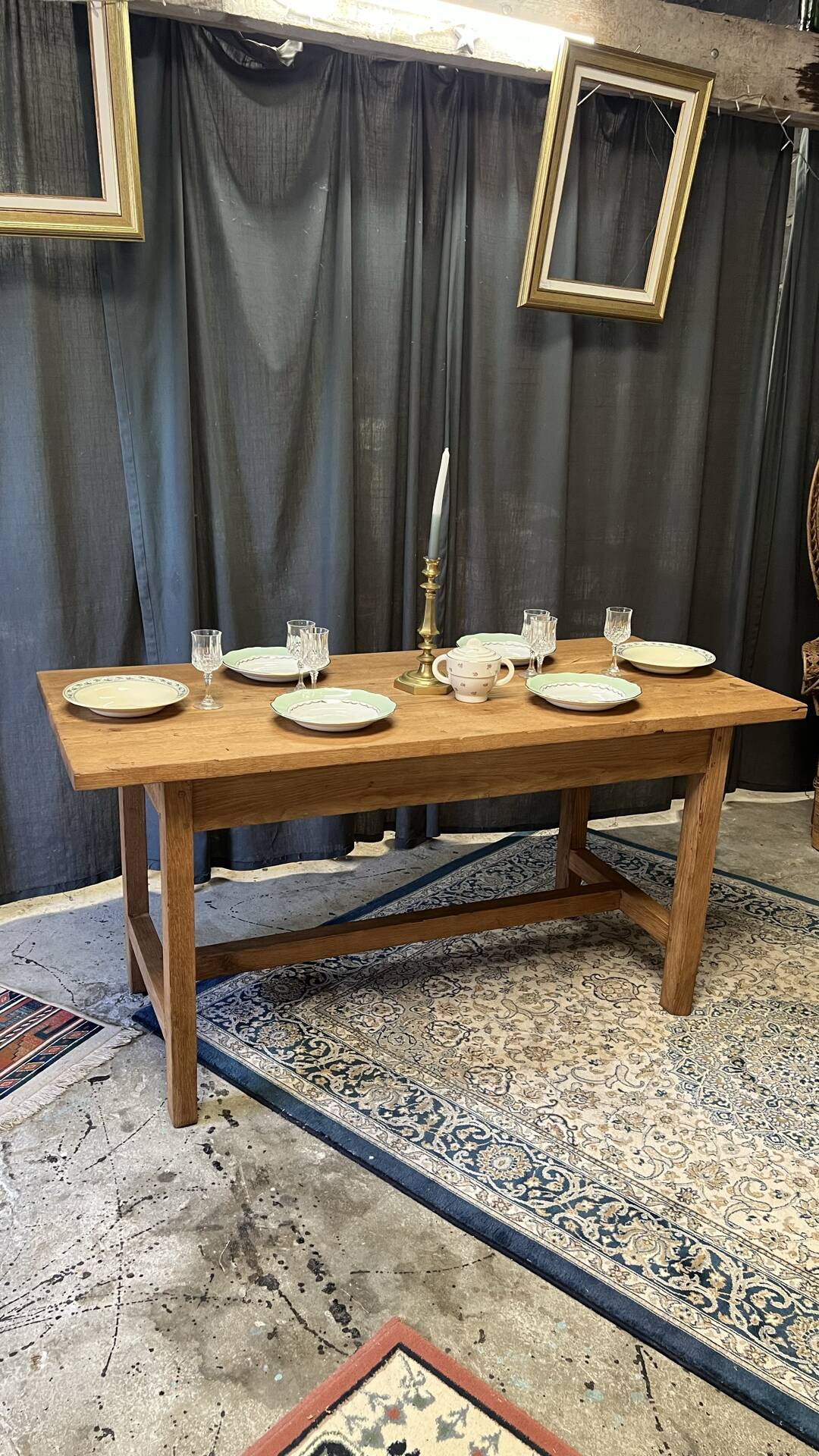 Small farmhouse table in solid oak