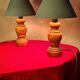 Paire de lampe chevet bois et abat jour acier, scandinave