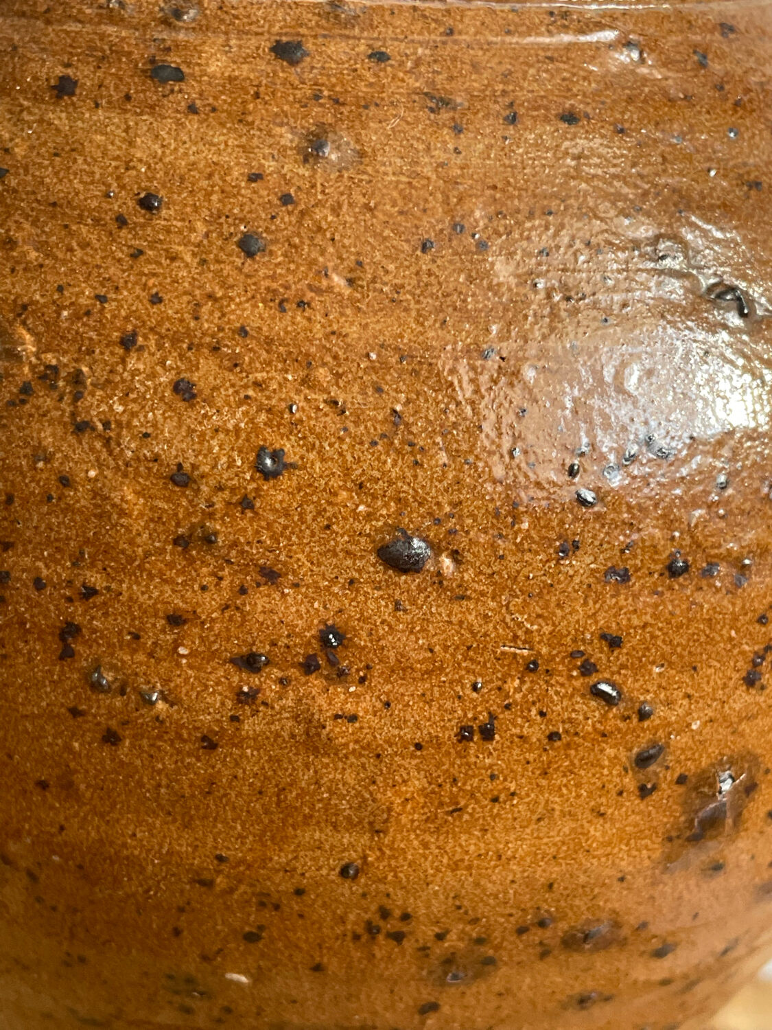 Vintage pyrite and glazed stoneware pitcher