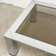 Rectangular coffee table in chromed metal and smoked glass, circa 1970