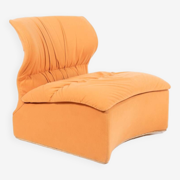 Fauteuil lounge en velours Saporiti 'Vela Bassa' par Giovanni Offredi, Italie des années 1970