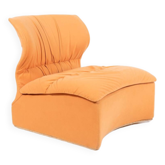 Fauteuil lounge en velours Saporiti 'Vela Bassa' par Giovanni Offredi, Italie des années 1970