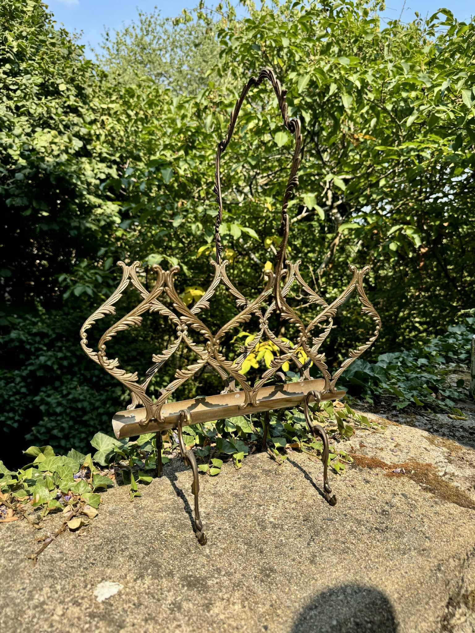 Bronze effect brass magazine rack